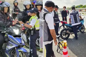 ஏறக்குறைய 300 மோட்டார்சைக்கிளோட்டிகள் அமலாக்கச் சோதனைக்காக நிறுத்தப்பட்டனர்.