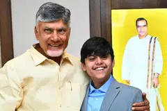 முதல்வர் சந்திரபாபு நாயுடுவுடன் சித்தார்த்.