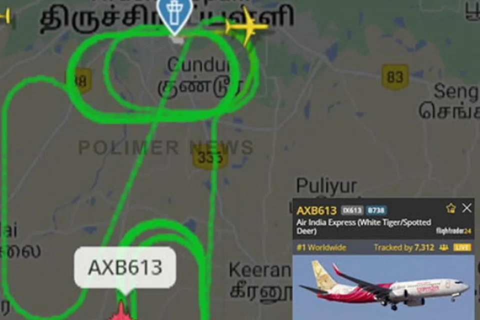 விமானம் வானில் வட்டமிட்டதை விவரிக்கும் படம்.