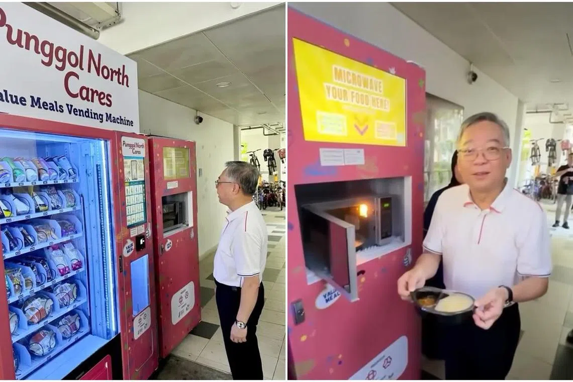 பொங்கோல் நார்த்தில் மூன்று வெள்ளிக்கு உணவு  விற்கும் இயந்திரம்