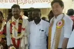 மாரிமுத்து திருமண விழாவில் அவரின் முதலாளி கேல்வின் இயோ. காணொளிப்படம்: புதிய தலைமுறை