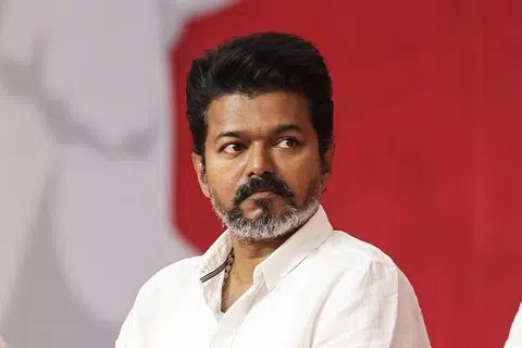 தமிழக வெற்றிக் கழகத்தின் தலைவர் விஜய்.