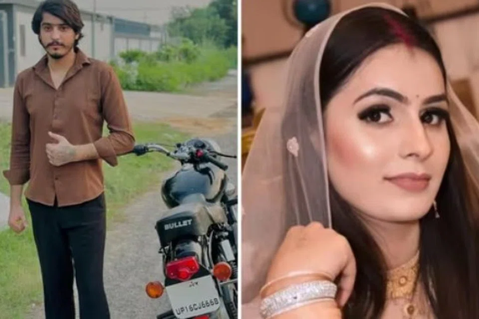 உயிரிழந்த நிக்கி, அவரைக் கொளுத்தியதாகக் கைது செய்யப்பட்ட கணவர் விபின்.