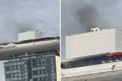 கட்டடத்தின் மூன்றாவது டவரில் உள்ள 55வது மாடியில் தீச்சம்பவம் ஏற்பட்டது.