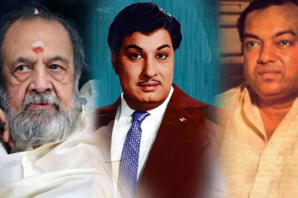 கவிஞர் வாலி, எம்ஜிஆர், கவிஞர் கண்ணதாசன்.