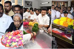 ஈவிகேஎஸ் இளங்கோவன் உடலுக்குத் தலைவர்கள் அஞ்சலி செலுத்தினார்கள்.