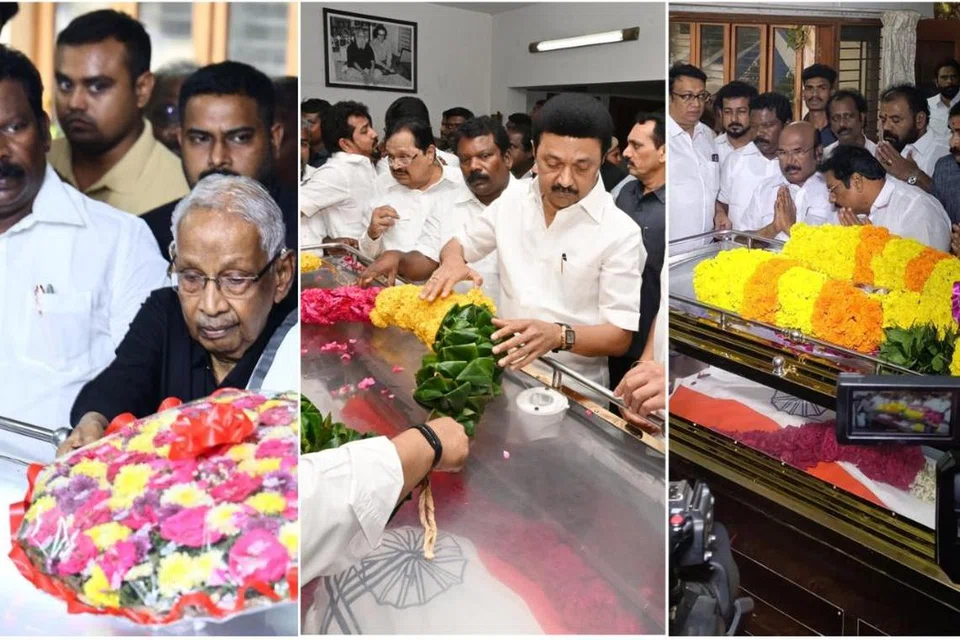 ஈவிகேஎஸ் இளங்கோவன் உடலுக்குத் தலைவர்கள் அஞ்சலி செலுத்தினார்கள்.