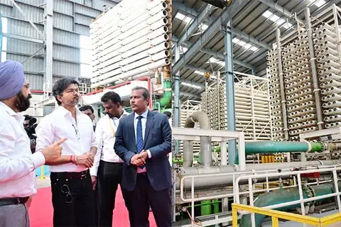 கடல்​நீரைக் குடிநீ​ராக்​கும் திட்​டப் பணி​களை விரைந்து முடித்து, பொது​மக்​கள் பயன்​பாட்​டுக்குக் கொண்​டுவர வேண்​டுமெனத் தமிழக முதல்​வர் விஜய் அதி​காரி​களுக்கு அறி​வுறுத்​தி​யுள்ளார்.
