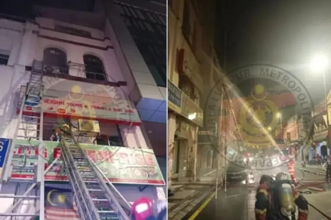 கோலாலம்பூர் கடைவீட்டுத் தீ விபத்தில் ஒருவர் உயிரிழப்பு, 11 பேர் மீட்பு