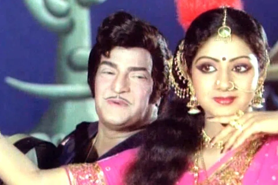 தெலுங்குப் படம் ஒன்றில் என்டிஆர், ஸ்ரீதேவி.