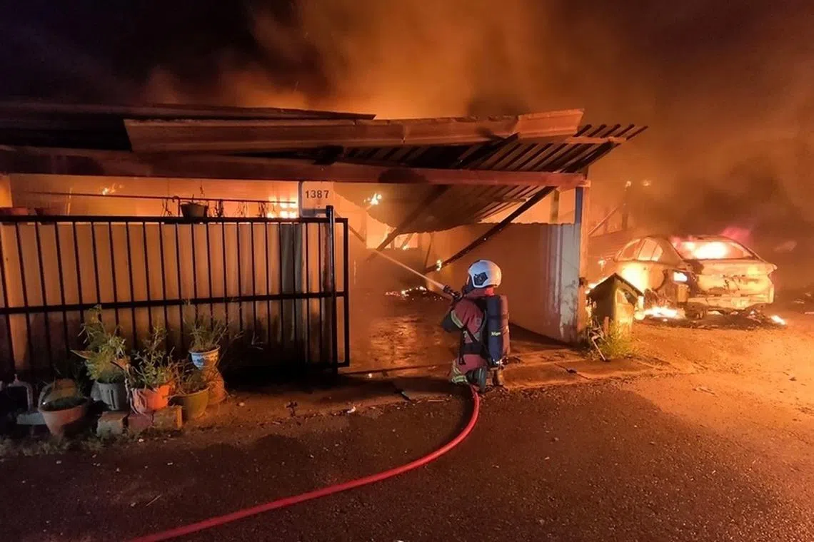 பிந்துலு தீச்சம்பவம்: 6 வீடுகள் சேதம், 67 பேர் வெளியேற்றம்