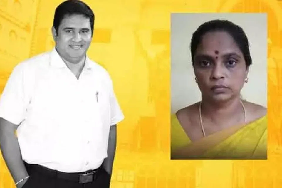 ஆம்ஸ்ட்ராங் (இடது) கொலை வழக்கில் கைது செய்யப்பட்ட அதிமுக பிரமுகர் மலர்க்கொடி (வலது).