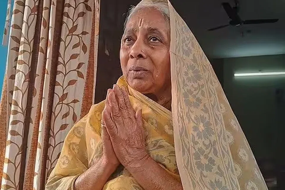 85 வயது மூதாட்டி சரஸ்வதி தேவி.