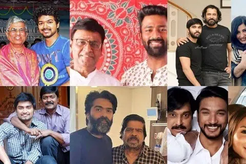 தங்கள் வாரிசுகளுடன் நடிகர்கள்.