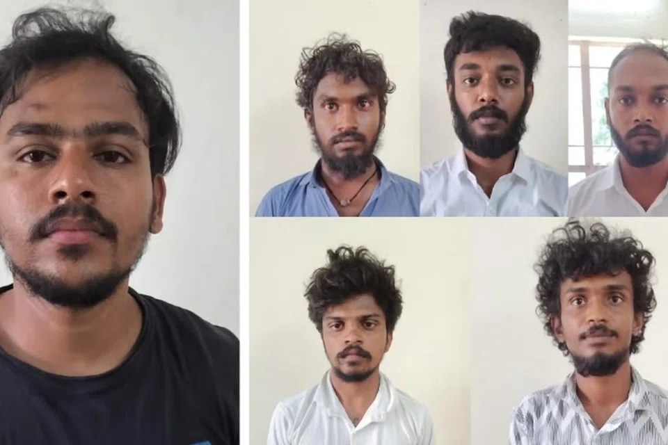 (இடமிருந்து) கைதான முருகேசன், அவருக்கு உடந்தையாக இருந்தவர்கள். 