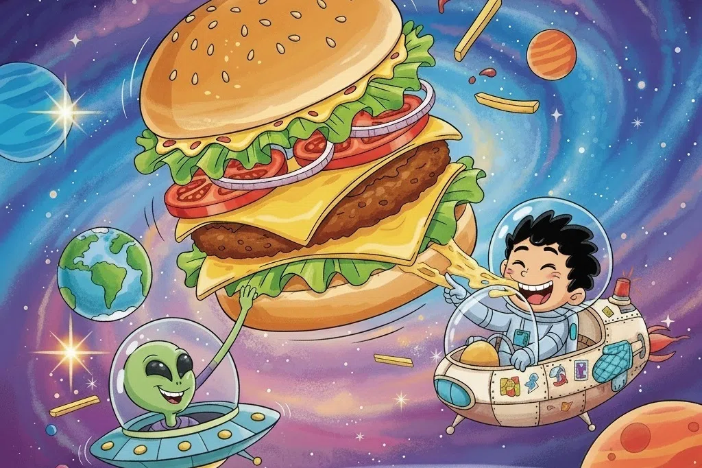 விண்வெளிக்குப் பறந்த ‘பர்கர்’!