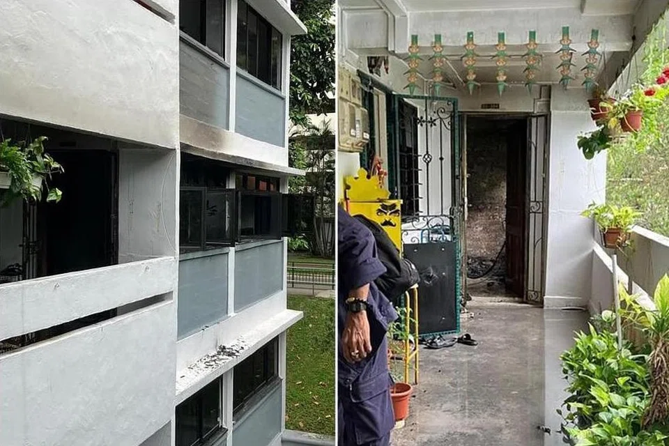 தீயிலிருந்து தம்பதியைக் காப்பாற்ற வீட்டிற்குள் நுழைந்த சிங்கப்பூர் குடிமைத் தற்காப்புப் படையினர். 