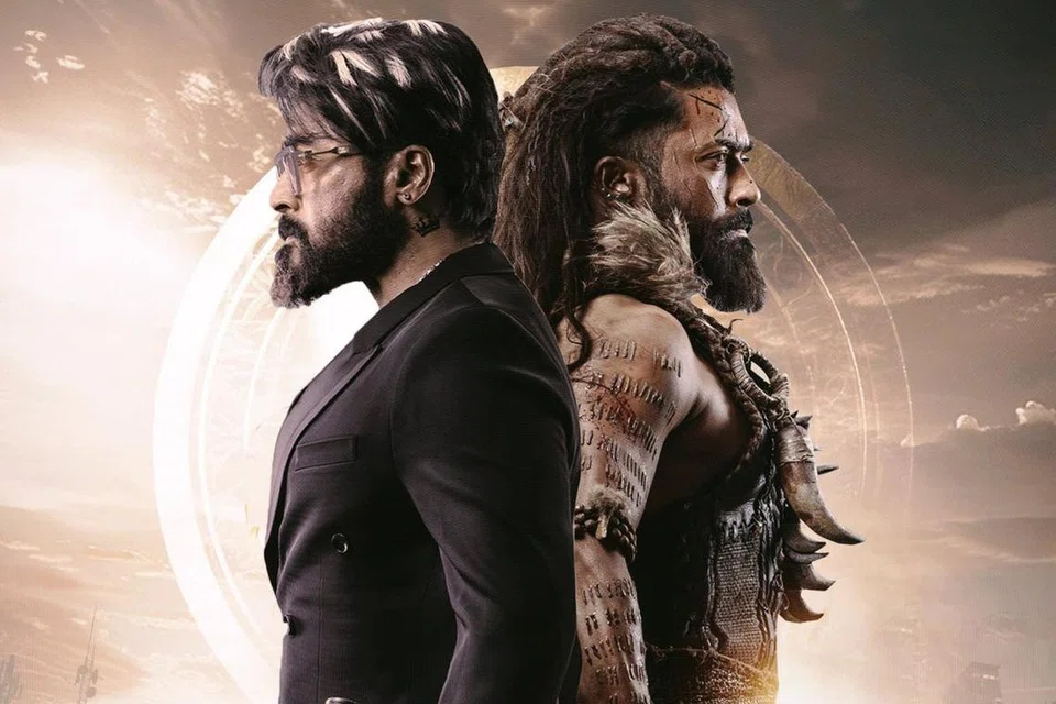 ‘கங்குவா’ காட்சியில் இரட்டை வேடங்களில் சூர்யா.