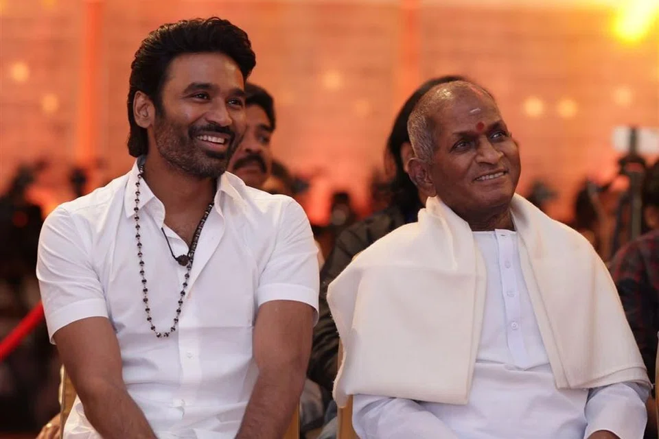 இளையராஜாவுடன் தனுஷ்.