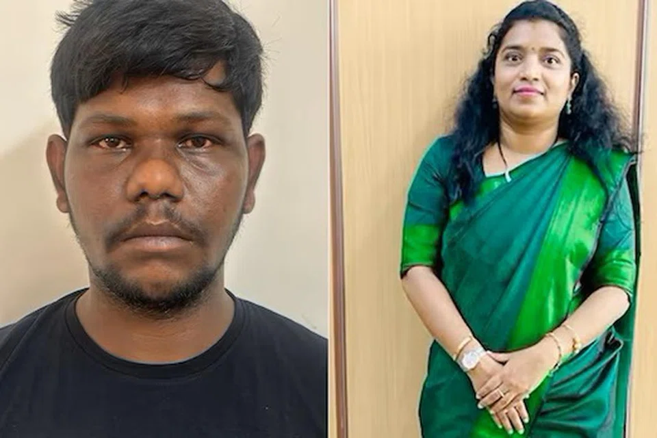 அதிகாரி பிரத்திமாவை (வலது) கொலை செய்ததை ஒப்புக்கொண்ட கிரண்.