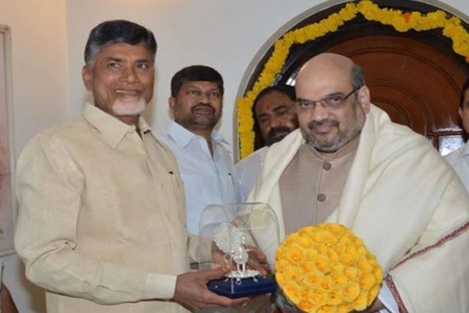 டெல்லியில் உள்துறை அமைச்சர் அமித்ஷாவைச் சந்தித்த தெலுங்கு தேசம் கட்சி தலைவர் சந்திரபாபு நாயுடு.