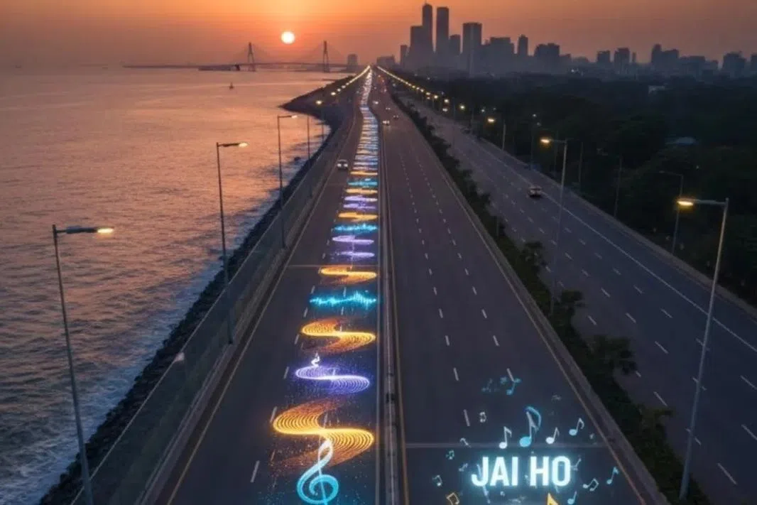 இந்தியாவில் ‘மெல்லிசை சாலை’ திறப்பு: 
80 கி.மீ. வேகத்தில் சென்றால் ‘ஜெய் ஹோ’ பாடும் கார்