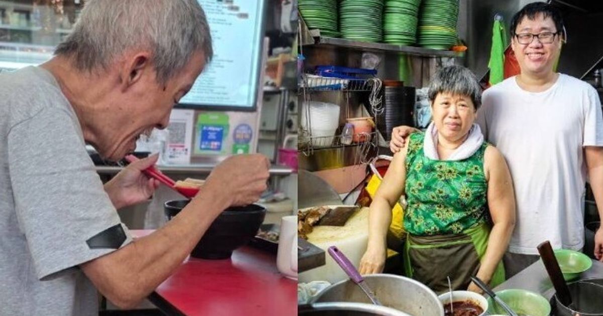 முதியவரிடம் கனிவன்பு: உணவுக் கடைக்காரருக்குக் குவியும் பாராட்டு