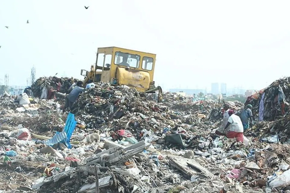 சென்னை கொடுங்கையூர் பகுதியில் உள்ள குப்பைமேடு.