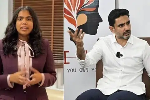 நாட்டின் வளர்ச்சிக்காக தவெக அமைச்சர் கீர்த்தனா காணொளி வழி விடுத்த அழைப்பை  ஆந்திர மாநில அமைச்சர் நாரா லோகேஷ் வரவேற்றுள்ளார்.