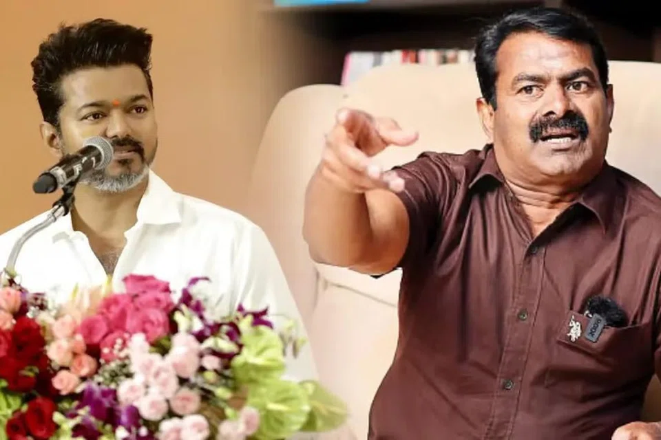 விஜய் (இடது), சீமான்.