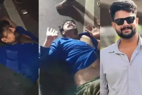 பாதசாரி மோதப்பட்டதைப் பார்த்து பொதுமக்கள் திரண்டு நடிகரை சூழ்ந்துகொண்டனர். 