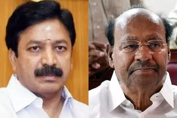 படத்தில் சி.வி.சண்முகம், ராமதாஸ்.