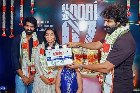 சூரியின் புதிய படத்தின் படப்பிடிப்பைத் தொடங்கிவைத்த சிவகார்த்திகேயன்.