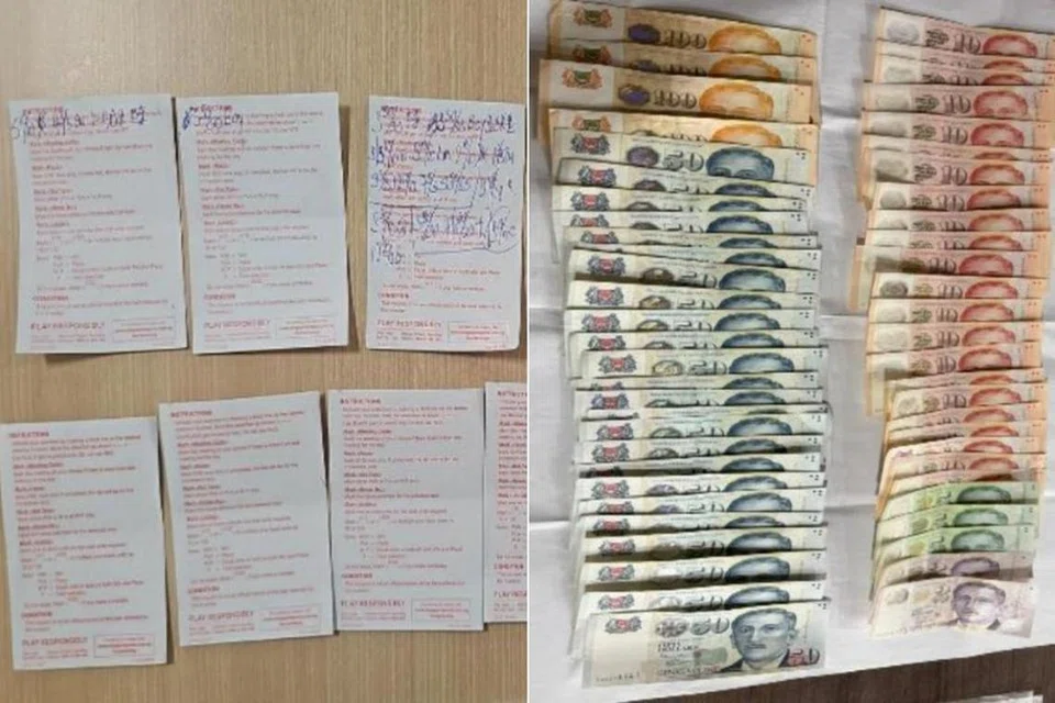 ரொக்கம், மின்னியல் பொருள்கள், சூதாட்டக் கருவிகள் முதலியவற்றைக் காவல்துறையினர் பறிமுதல் செய்தனர்.