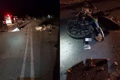 நிலைதடுமாறிய மோட்டார் சைக்கிளோட்டி எருமை மாட்டின்மீது மோதினார். படம்: தி ஸ்டார்