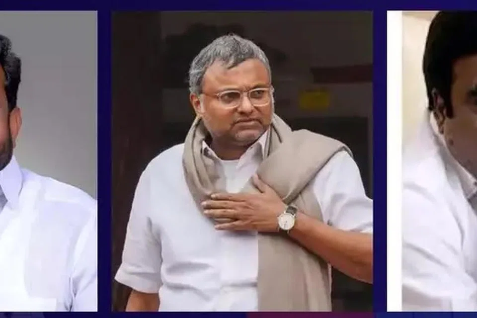 (இடமிருந்து) சேவியர் தாஸ், கார்த்தி சிதம்பரம், தேவநாதன்.