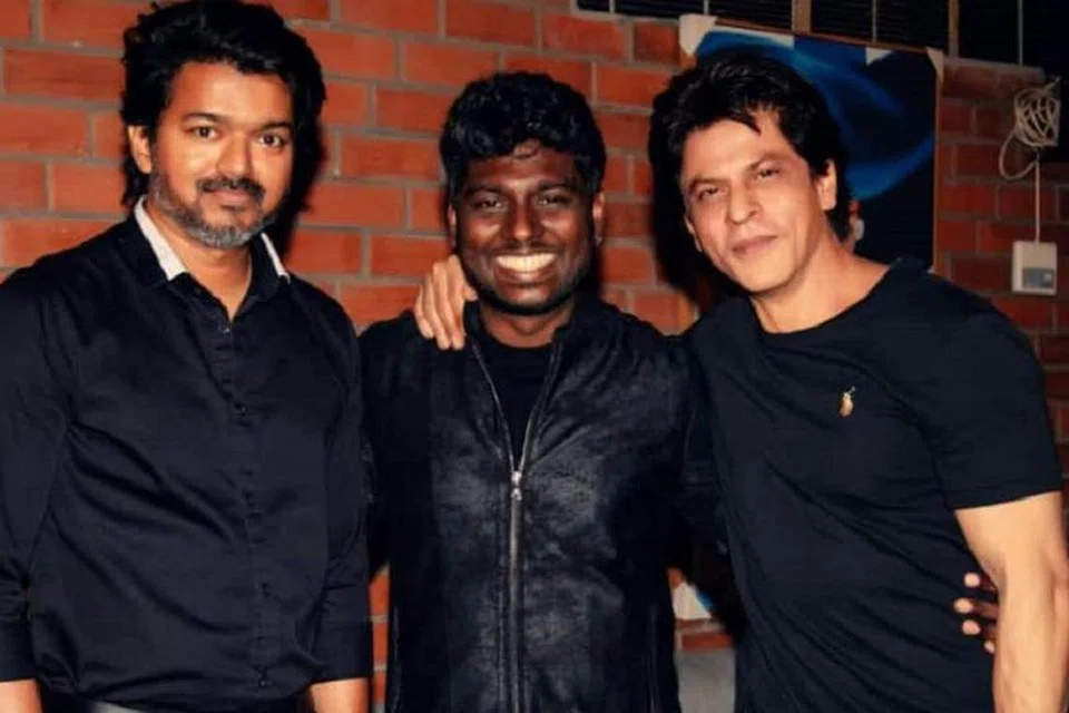 இயக்குநர் அட்லி பிறந்தநாள் விழாவில் விஜய், ஷாருக் கான்.
