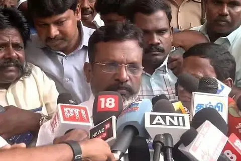 விசிக தலைவர் தொல்.திருமாவளவன் வெள்ளிக்கிழமை (மே 8) செய்தியாளர்களிடம் பேசினார்.