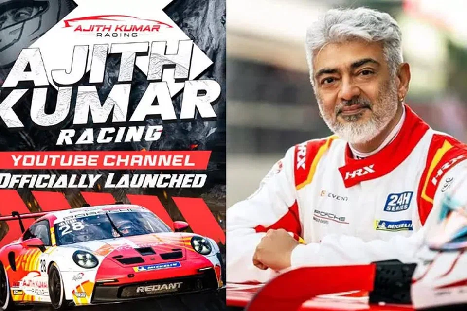 ‘அஜித்குமார் ரேசிங்’ என்ற யூடியூப் தளத்தைத் திறந்து இருக்கும் நடிகர் அஜித்.