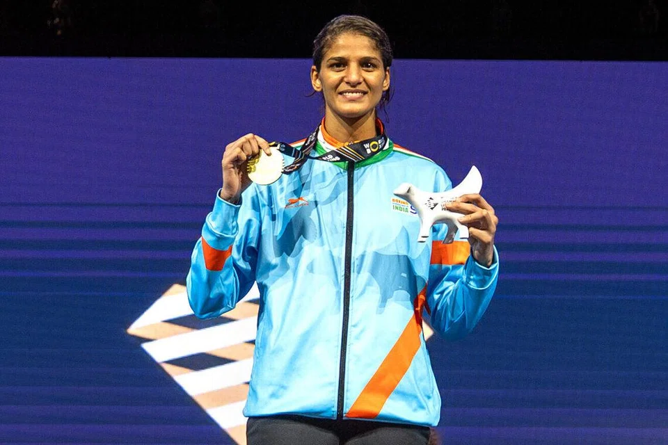 பெண்கள் 57 கிலோகிராம் எடைப் பிரிவில் உலக வெற்றியாளராகத் திகழும் ஜைஸ்மின் லம்போரியா.
