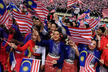 மலேசிய தேசிய நாளில் பங்கேற்ற கலைஞர்கள்.