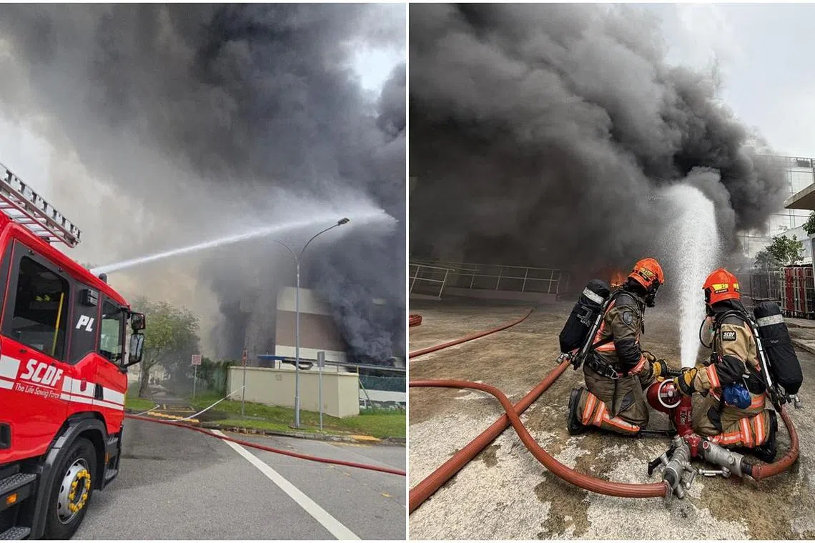 தொழில்துறைக் கட்டடத்தில் தீ; அருகிலுள்ள பள்ளி மாணவர்கள் வெளியேற்றம்