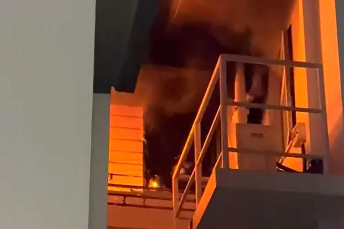 பொங்கோல் வீட்டில் தீ; இருவர் மருத்துவமனைக்குக் கொண்டு செல்லப்பட்டனர்