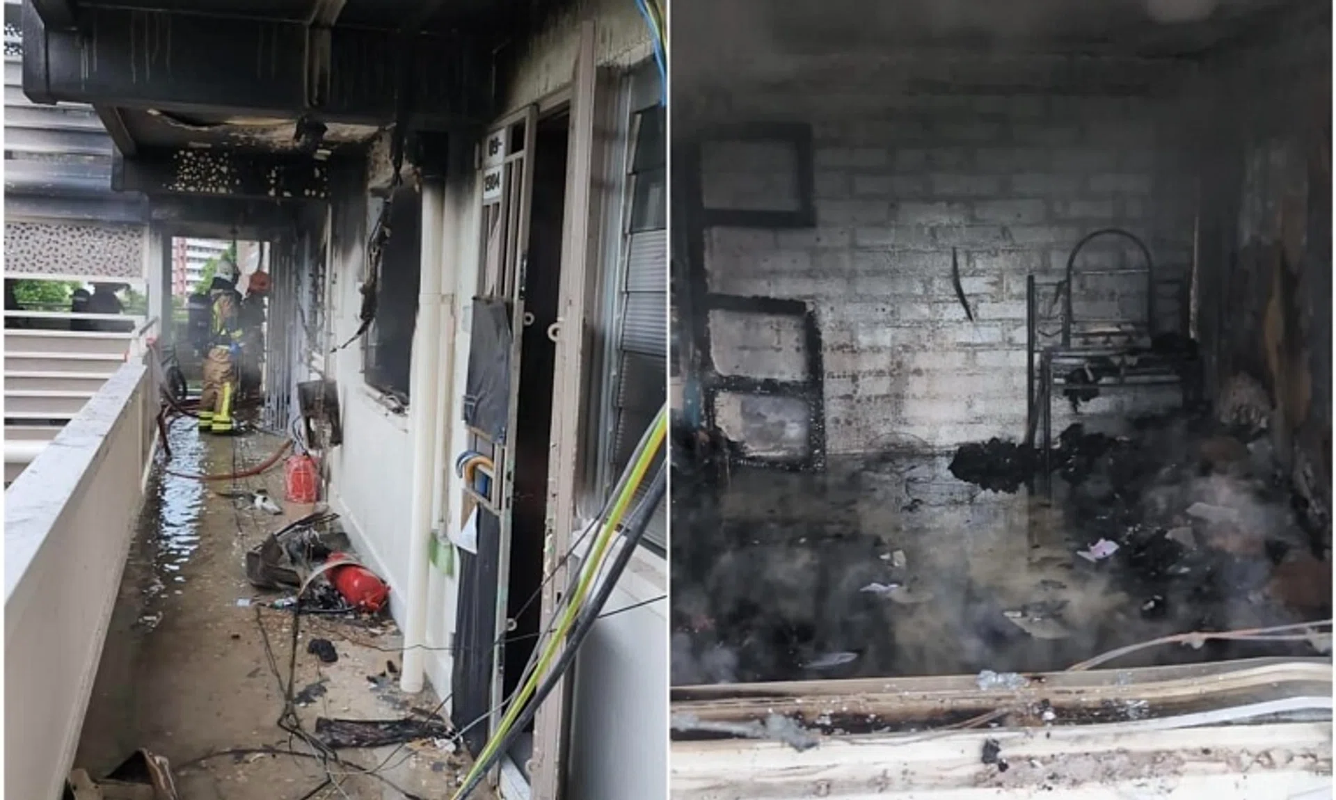 The fire likely started in the bedroom of a unit on the ninth floor of Block 104 Jalan Bukit Merah.