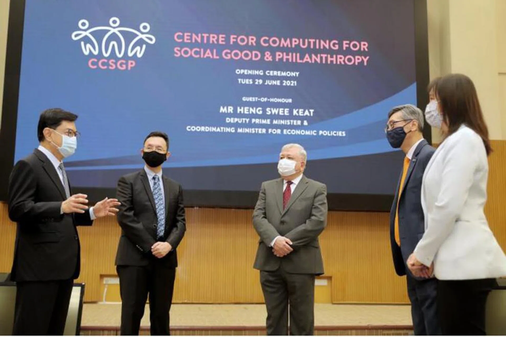 Deputy Prime Minister Heng Swee Keat at  the National University of Singapore's School of Computing, 29 Jun 2021