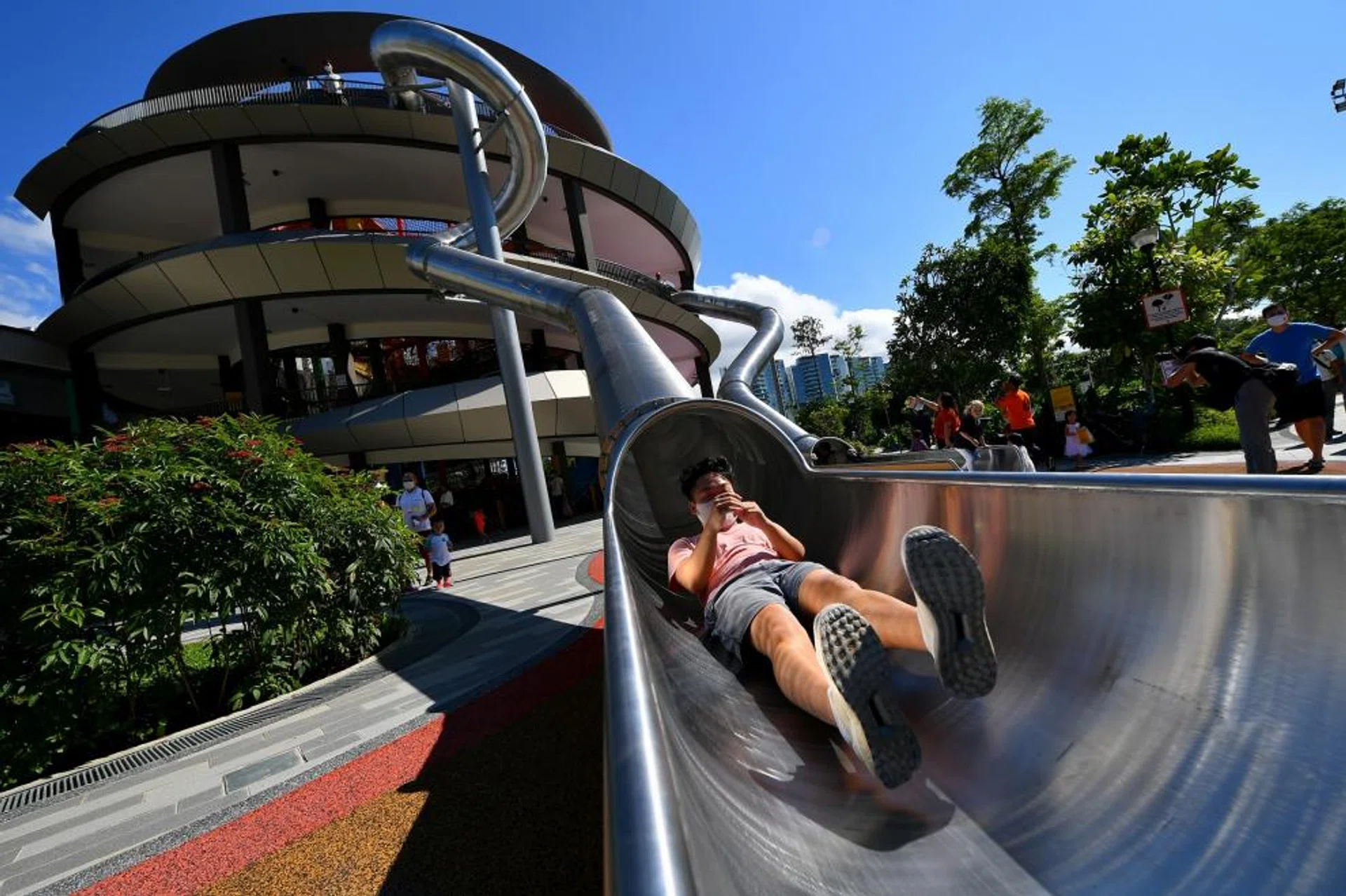 The 16m play tower is a reconstruction of the former iconic Big Splash tower.