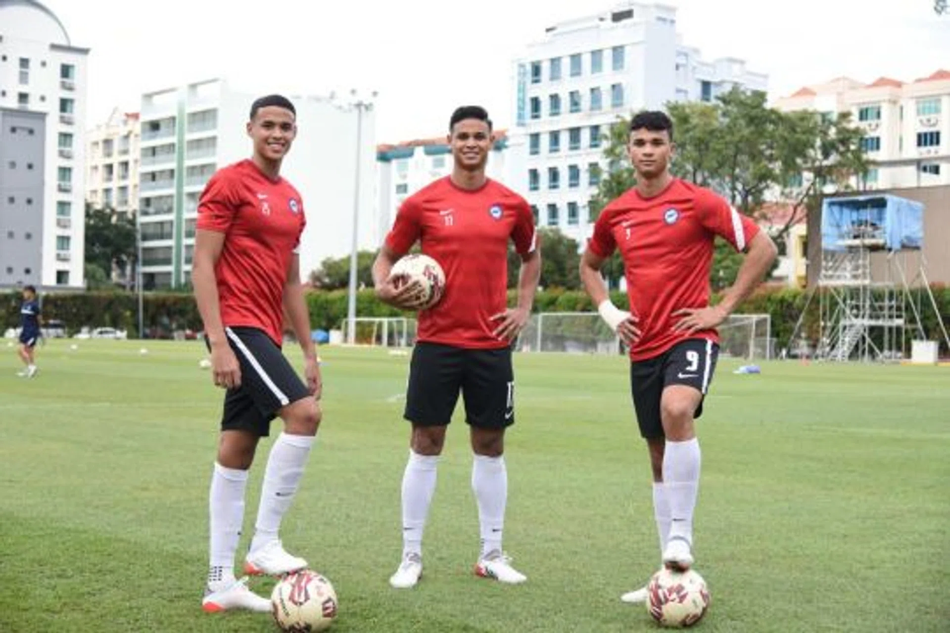(From left) Singapore's Ilhan, Irfan and Ikhsan Fandi are set to be the first sibling trio to feature at the AFF Suzuki Cup.