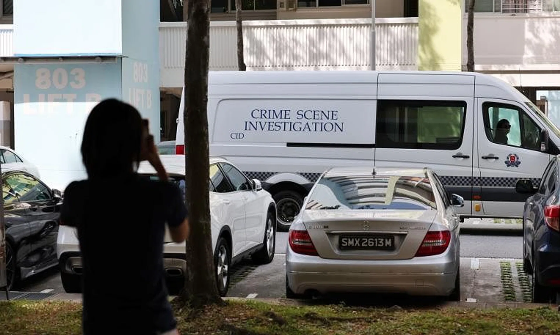 A Criminal Investigation Department van at Block 803 Yishun Ring Road on July 27.