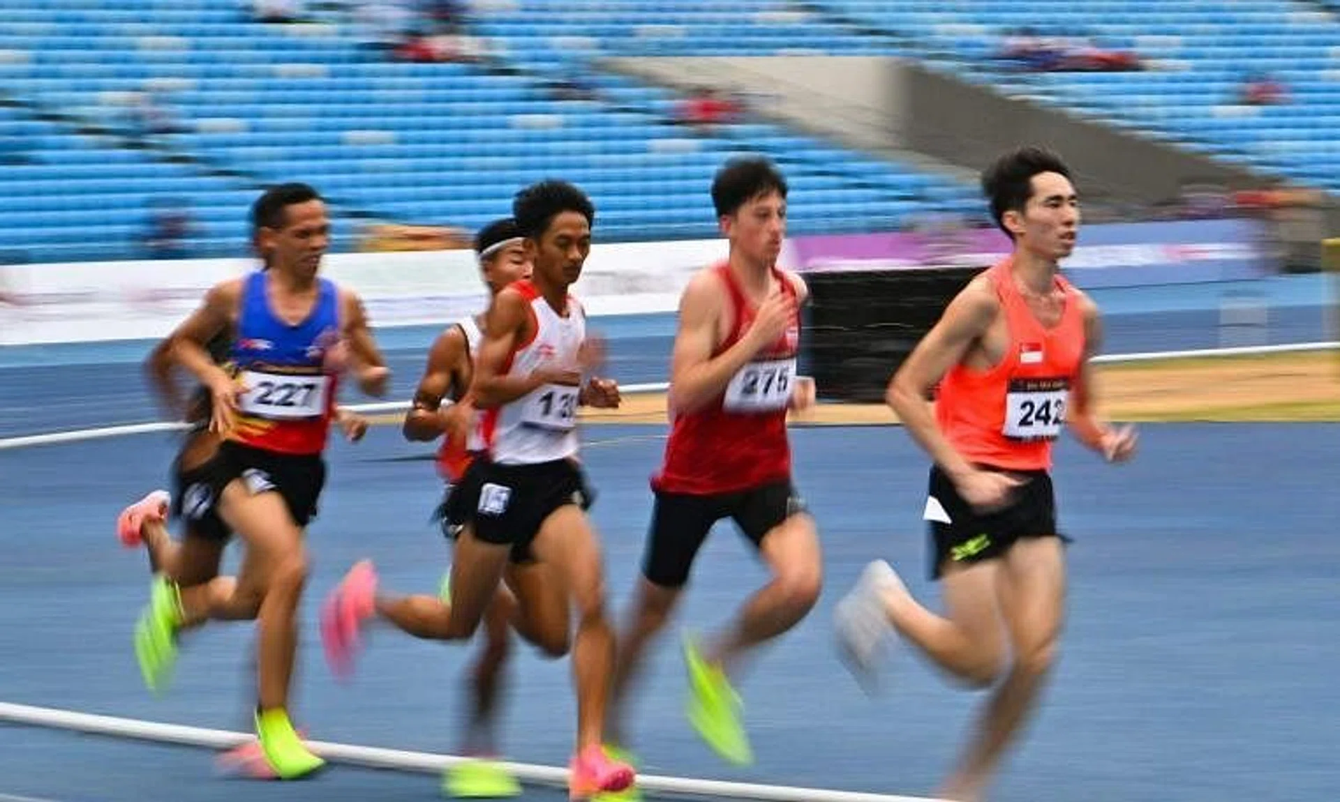 Singapore's Soh Rui Yong (far right) taking part in the men's 5,000m final on May 9, won  