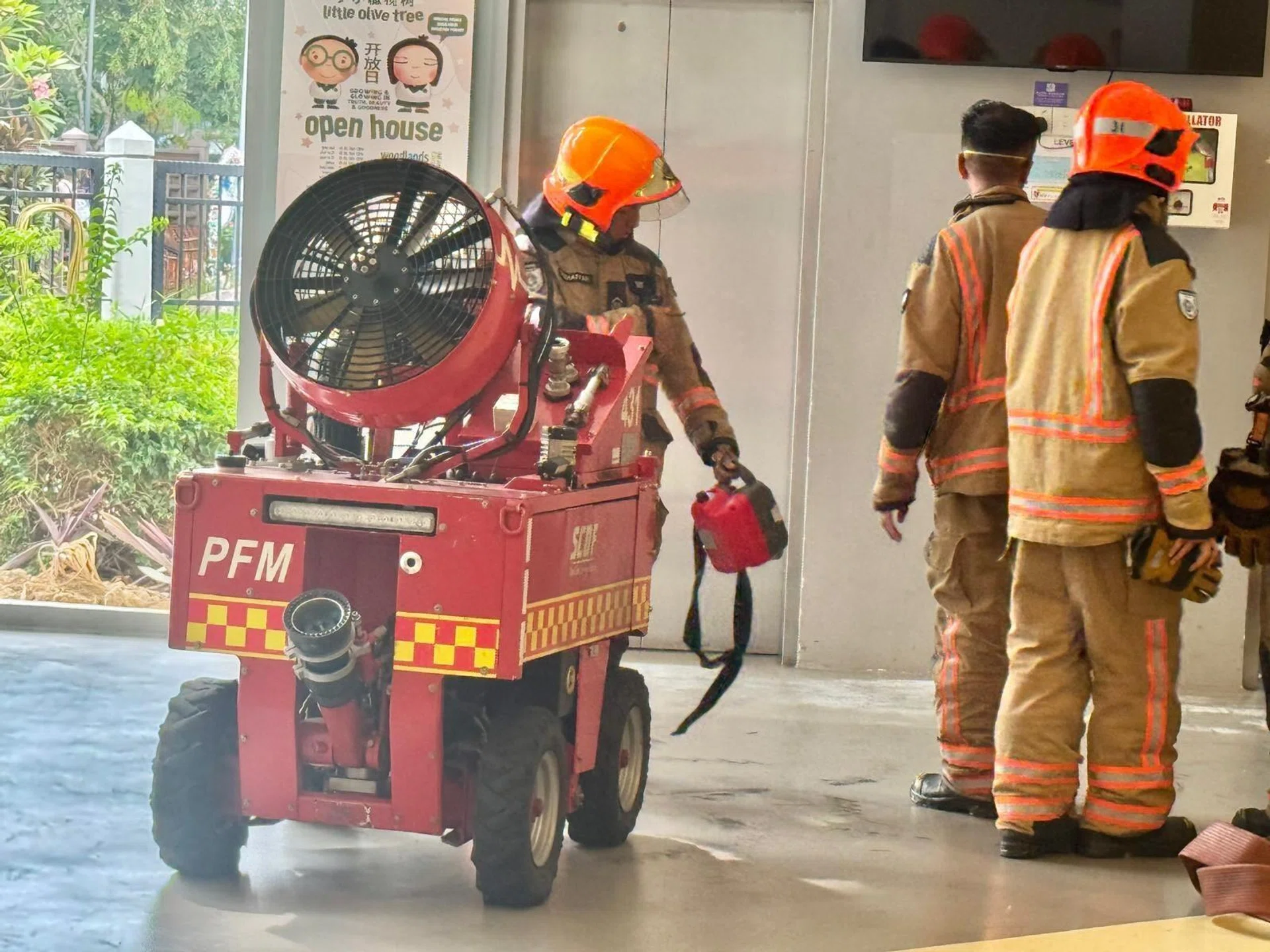 The Singapore Civil Defence Force was alerted to the fire at Woodlands Evangelical Free Churchat about 3.45am.